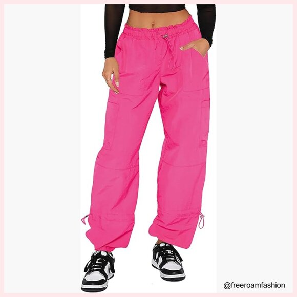 Baggy Cargo Pants Women's Parachute Style Y2K Festival Streetwear